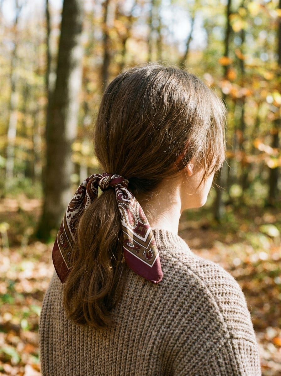 Frisur mit Tuch - Herbst Frisur